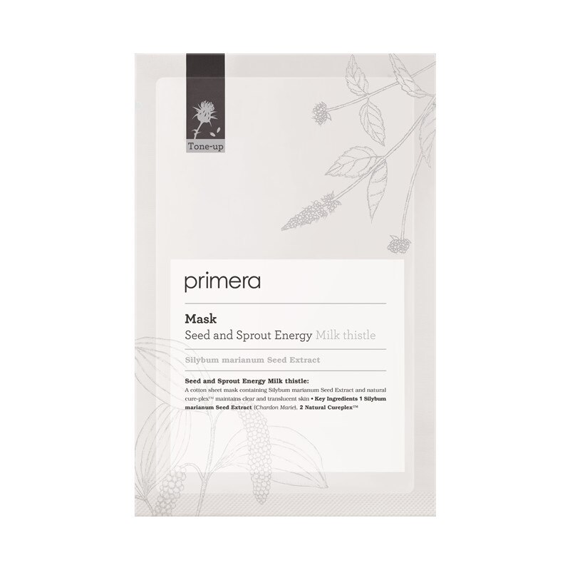 Masca hidratanta si pentru luminozitate, PRIMERA Milk Thistle Seed Sheet Mask, 20 g