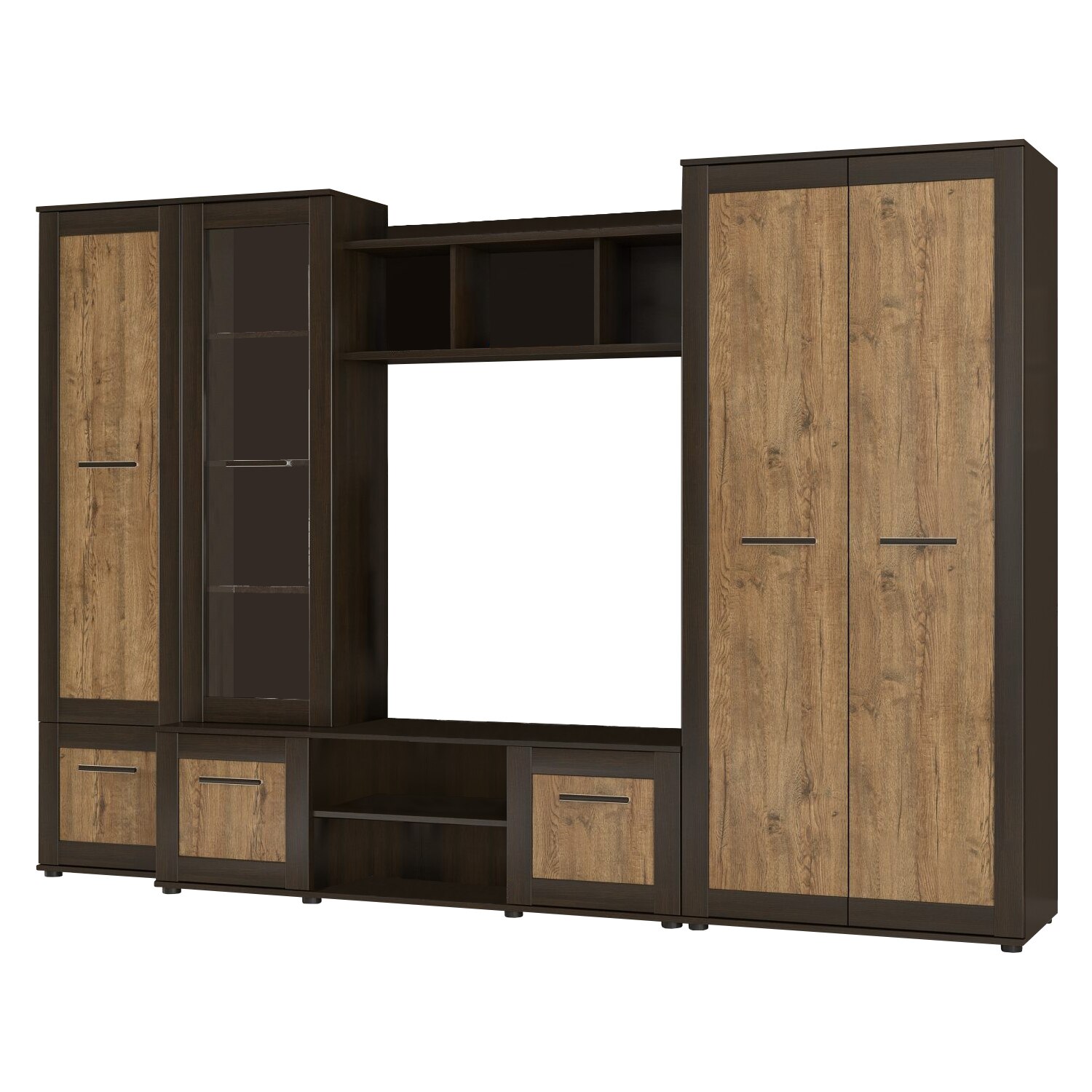 Set Living Kongo, 300x52x203cm, wenge