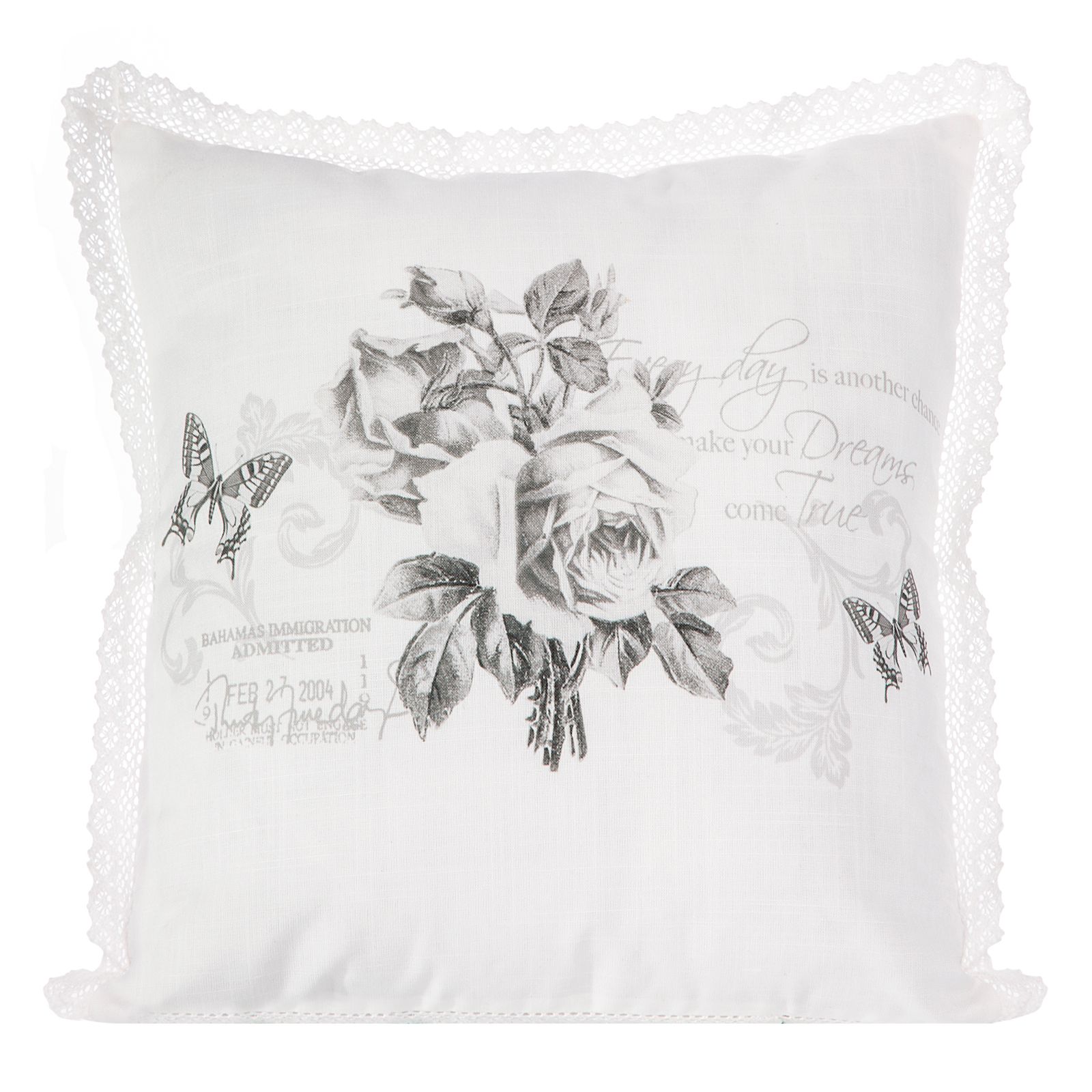 Fata de perna decorativa Eurofirany DAHLIA 45x45 Alb