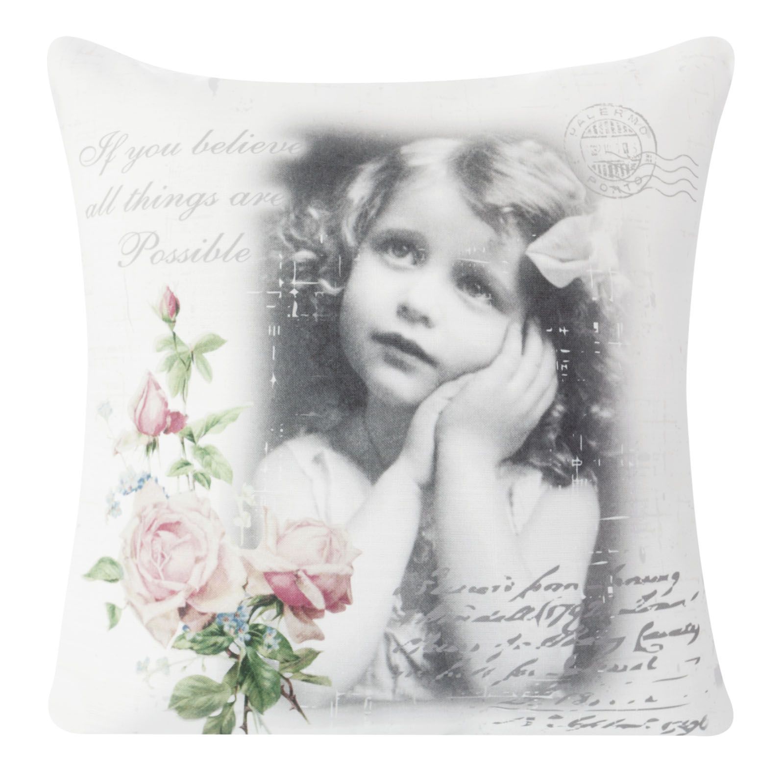 Fata de perna decorativa Eurofirany GIRL 45x45 Crem/Roz