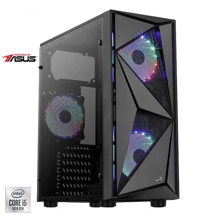Sistem Desktop PC Gaming Serioux Powered by ASUS cu procesor Intel® Core™ i5-10400F pana la 4.30GHz, 16GB DDR4, 500GB SSD, GeForce® GTX 1050 Ti 4GB GDDR5, No OS