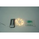 Karácsonyi installáció, 2 méter, 20 LED, meleg fehér, távirányító 8 funkciós, USB, rézdrót, lineáris, beltéri/kültéri, Flippy