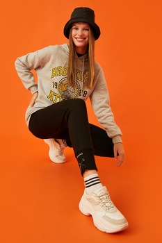 KOTON, Pantaloni sport conici cu snur in talie, Negru KOTON, Pantaloni sport conici cu snur in talie, Negru