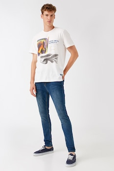 KOTON, Blugi skinny cu talie joasa Micheal, Albastru inchis KOTON, Blugi skinny cu talie joasa Micheal, Albastru inchis