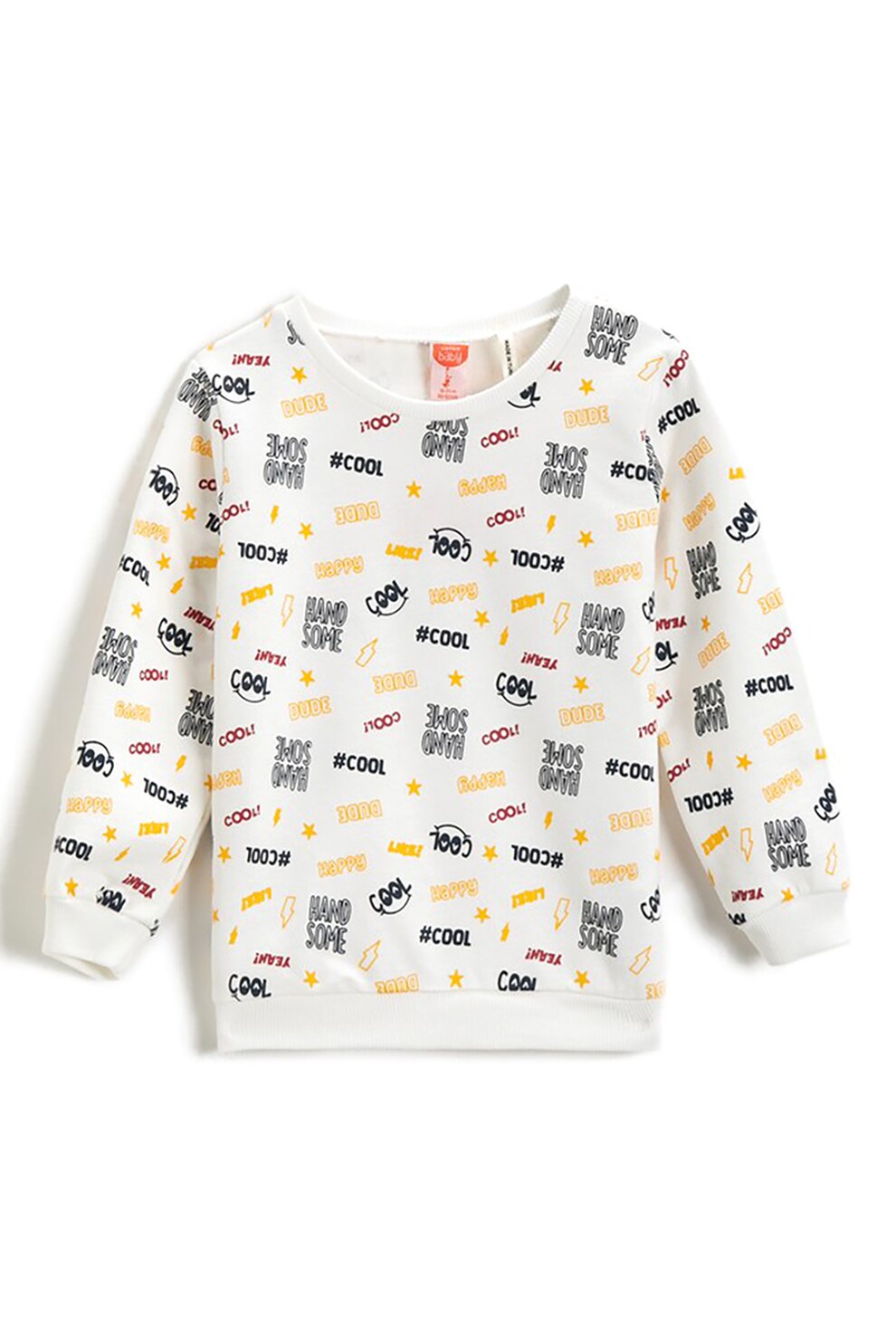 KOTON, Bluza sport cu imprimeu, Alb/Galben/Negru