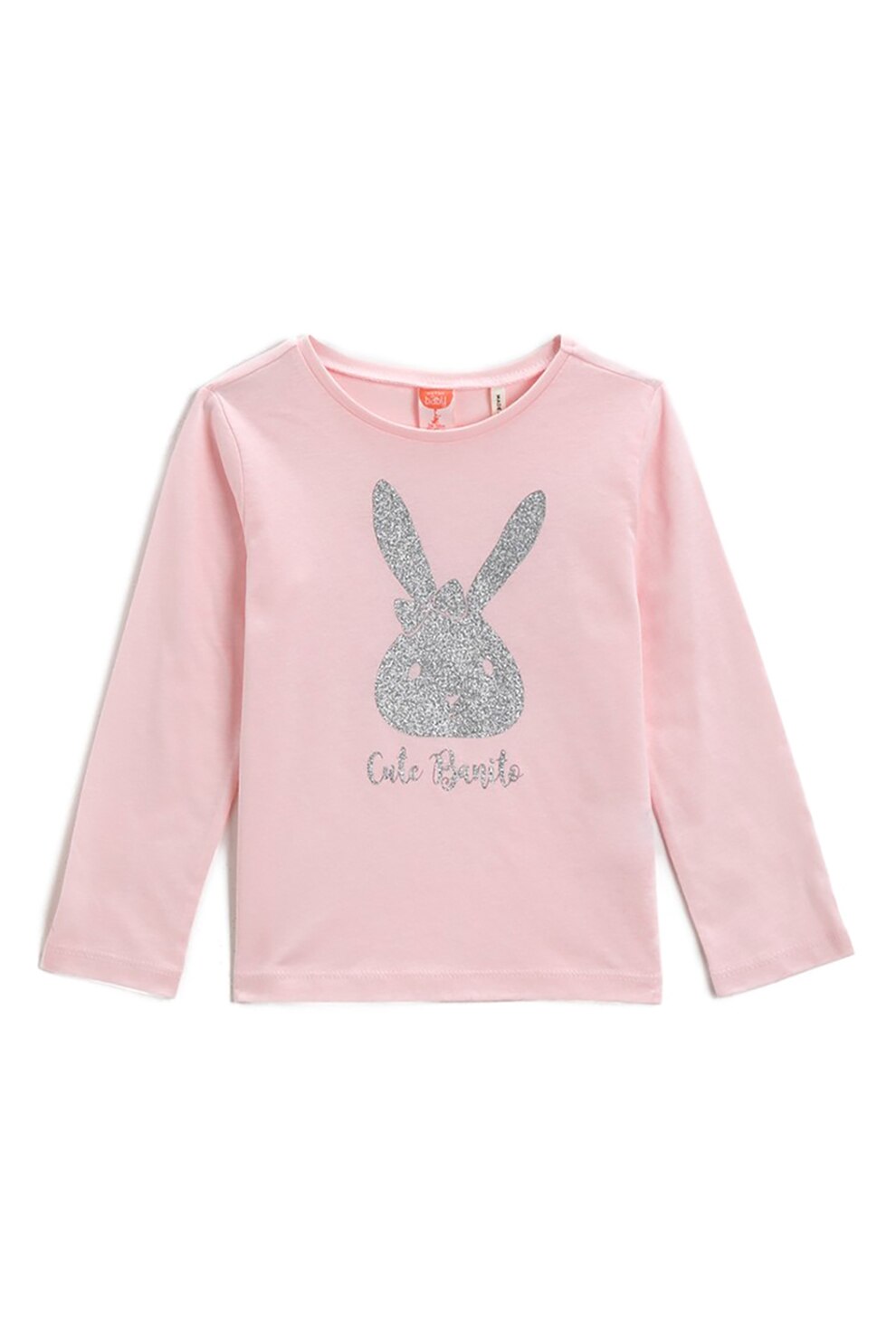 KOTON, Bluza cu iepuras stralucitor, Roz pastel/Argintiu