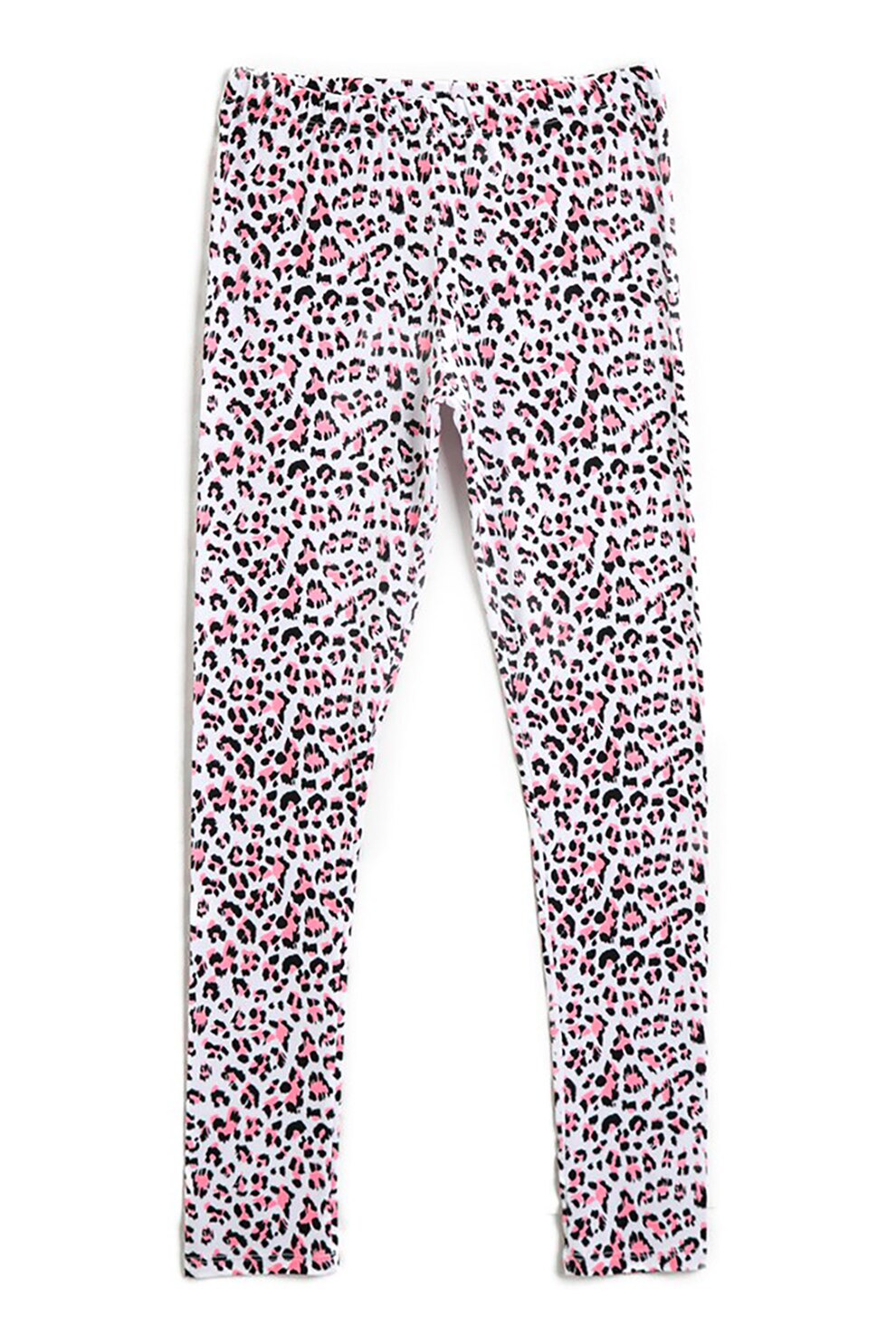KOTON, Colanti cu animal print, Gri deschis/Negru/Roz