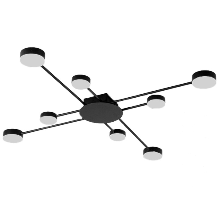 Lampa de plafon, Otel, Negru, LED, 910x910 mm