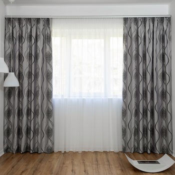 Set Decolis, Draperie Blackout Sharon Gri 2 buc x 150 cm, cu Perdea Voal Alb 1 buc x 300 cm, H-250 cm Set Decolis, Draperie Blackout Sharon Gri 2 buc x 150 cm, cu Perdea Voal Alb 1 buc x 300 cm, H-250 cm