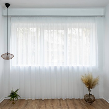 Perdea Triplu Voal Alb, Decolis, 1buc, 100x250cm Perdea Triplu Voal Alb, Decolis, 1buc, 100x250cm