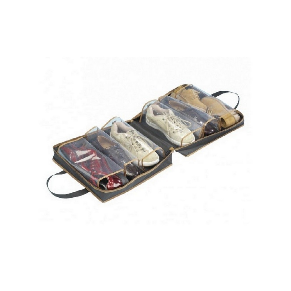 Geanta pentru pantofi, Wenko, capacitate 3 perechi, Negru