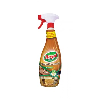 Solutie pentru indepartarea prafului si a urmelor de pe toate tipurile de mobila, Royal Hygiene, cu extract de musetel si extra parfum de citrice, 750ml Solutie pentru indepartarea prafului si a urmelor de pe toate tipurile de mobila, Royal Hygiene, cu extract de musetel si extra parfum de citrice, 750ml