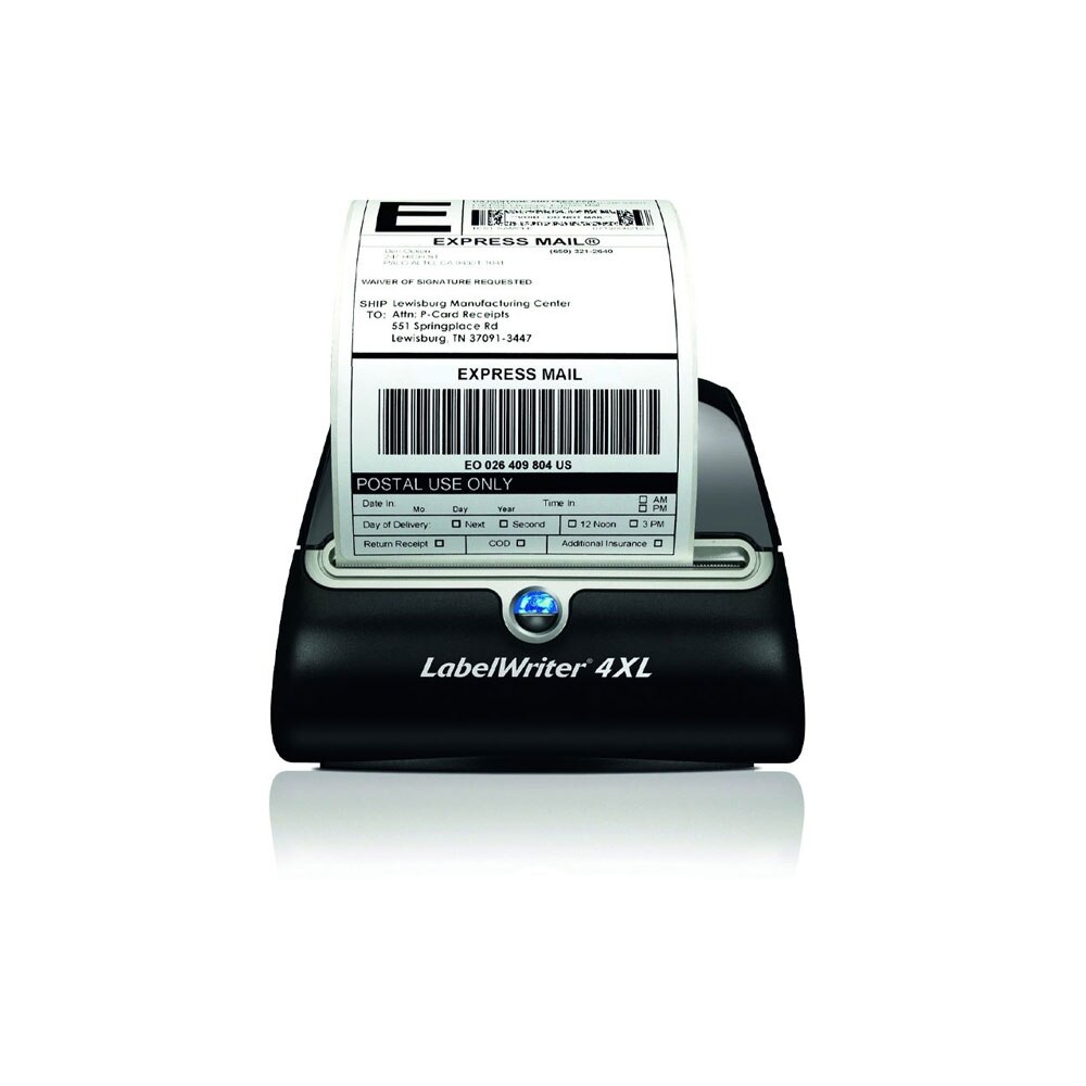Set Imprimanta termica DYMO LabelWriter 4XL, conectare PC, aparat de etichetat S0904950P si 1 rola etichete LabelWriter Durable 25mmx54mm, plastic DY2112283 pentru inventariere, coduri bare