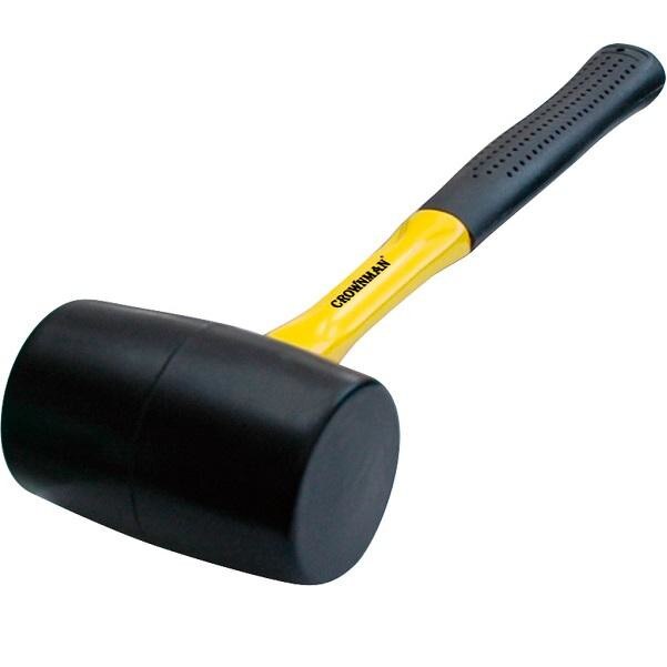 Ciocan cauciuc 340G negru maner fibra CROWNMAN