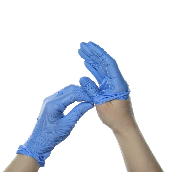 Set 100 Manusi Cranberry Nitril Albastru L