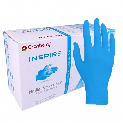 Set 250 Buc Manusi Cranberry Inspire Nitril Albastru XL