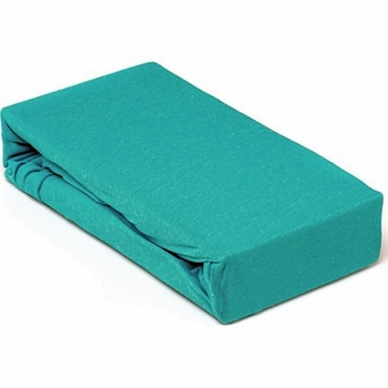 Husa de pat cu elastic din bumbac 100%, Pucioasa, 180x200 cm, Turcoaz Husa de pat cu elastic din bumbac 100%, Pucioasa, 180x200 cm, Turcoaz