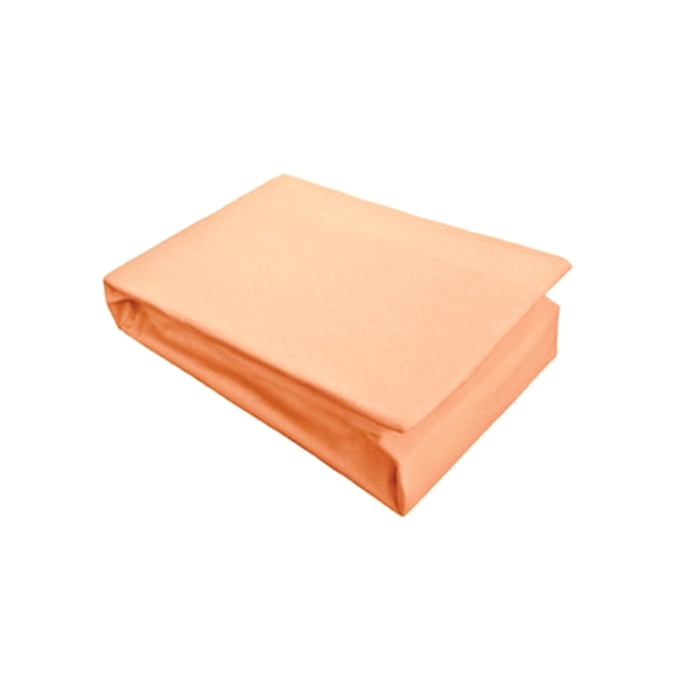 Husa de pat cu elastic din bumbac 100%, Pucioasa, 140x200 cm, Piersica