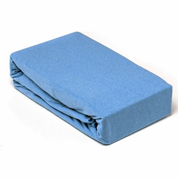 Husa de pat cu elastic din bumbac 100%, Pucioasa, 140x200 cm, Albastra Husa de pat cu elastic din bumbac 100%, Pucioasa, 140x200 cm, Albastra