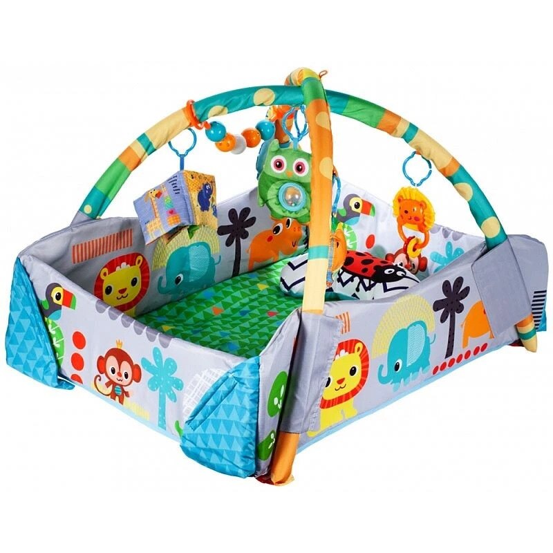 Centru de activitati si saltea 3 in 1 pentru bebelusi PROCART, tarc, jucarii, carticica senzoriala