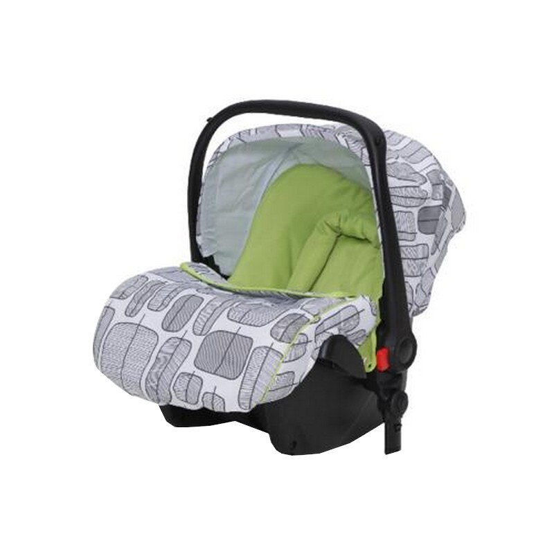 Scoica auto pentru bebelusi NOVOKIDS™ Rachel PRO , Cos auto, Husa picioare demontabila, Maner reglabil, Captuseala comfortabila, Sistem de prindere in 5 puncte, Maximum 13 kilograme, Gri cu Verde