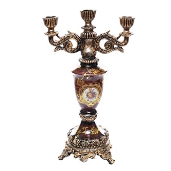 Sfesnic ZAIRA, 40 cm, 3 brate, realizat din rasina Sfesnic ZAIRA, 40 cm, 3 brate, realizat din rasina