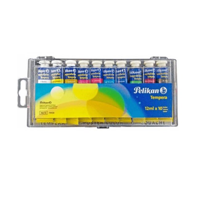 Set 10 Acuarele tempera, Pelikan, 10 culori, 10x12 ml