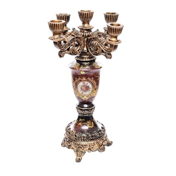 Sfesnic ZAIRA, 40 cm, 5 brate, realizat din rasina Sfesnic ZAIRA, 40 cm, 5 brate, realizat din rasina