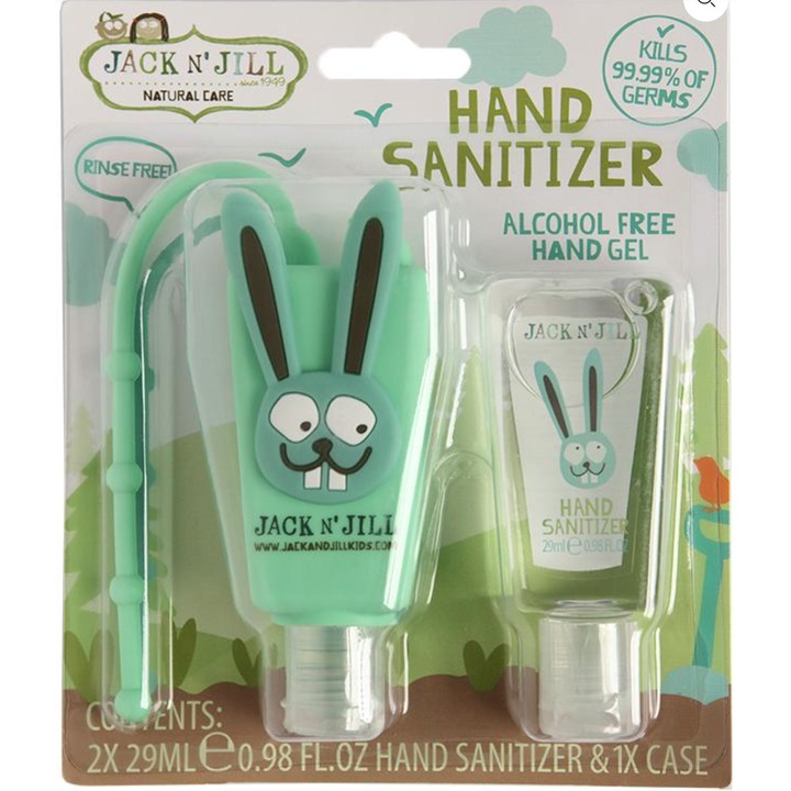 Jack N 'Jill kézfertőtlenítő gél, nyúl modell, 2 db