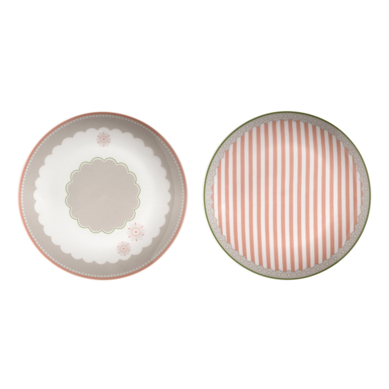 Set 2 farfurii desert, Brandani, Peonia, Ø18 cm, portelan