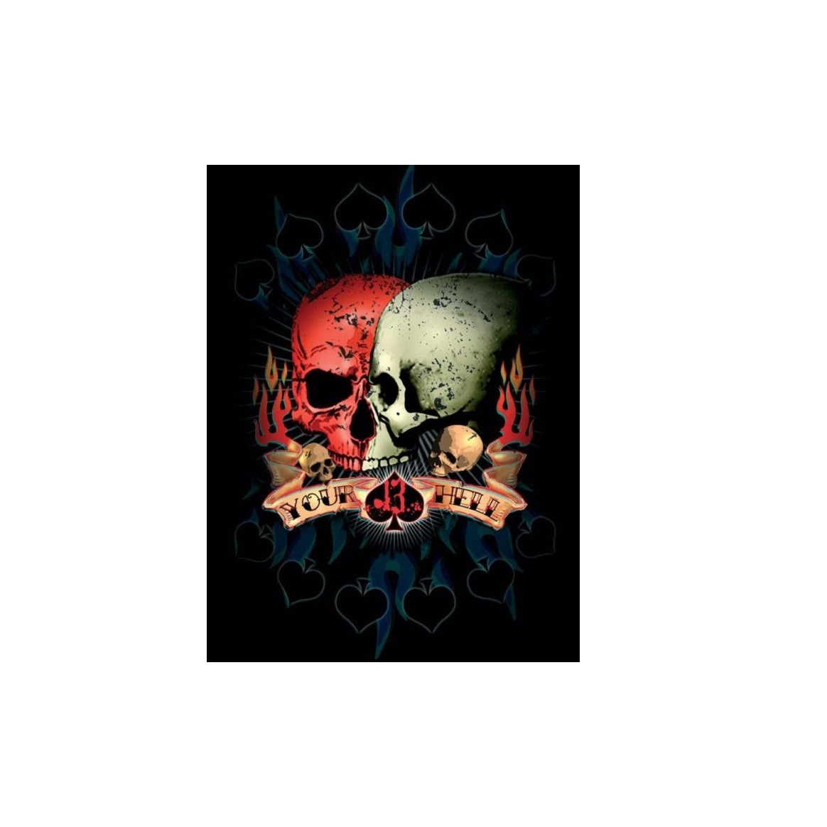 Placa Metalica - Your Hell Skull, 40x30cm, Negru - EMAG.ro