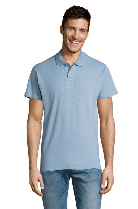 Sol's férfi pique pólóing, Világoskék