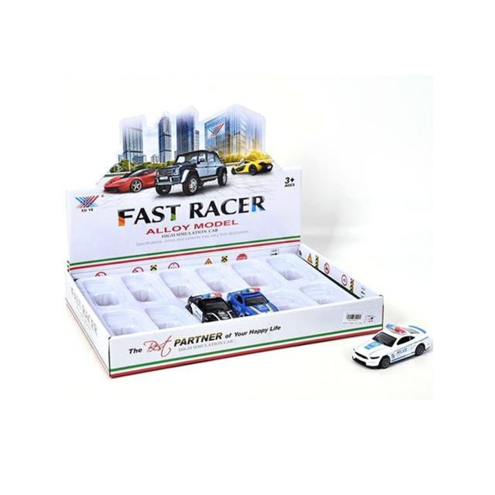 Magic Toys 3302159 Hátrahúzós rendőrségi fém kisautó többféle változatban