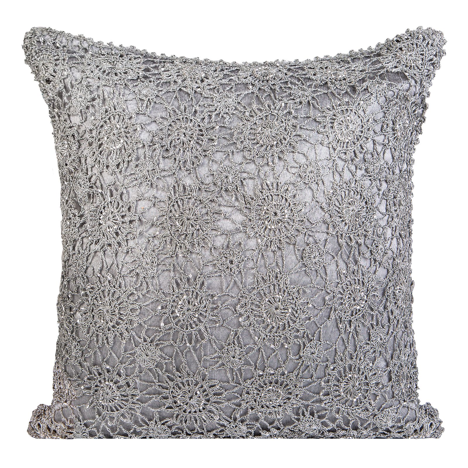 Fata de perna decorativa Eurofirany KORONKA 40x40 Gri deschis