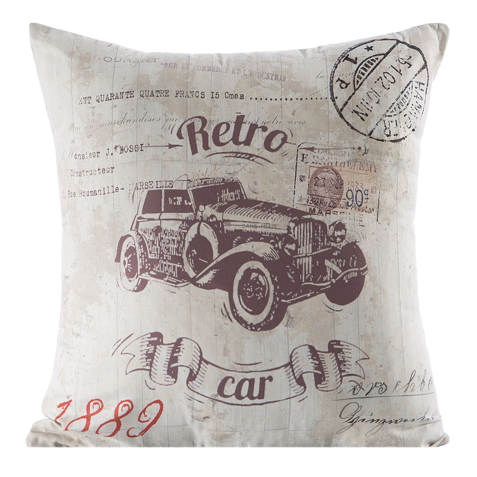 Fata de perna decorativa Eurofirany CAR 45x45 Alb/Bej 1