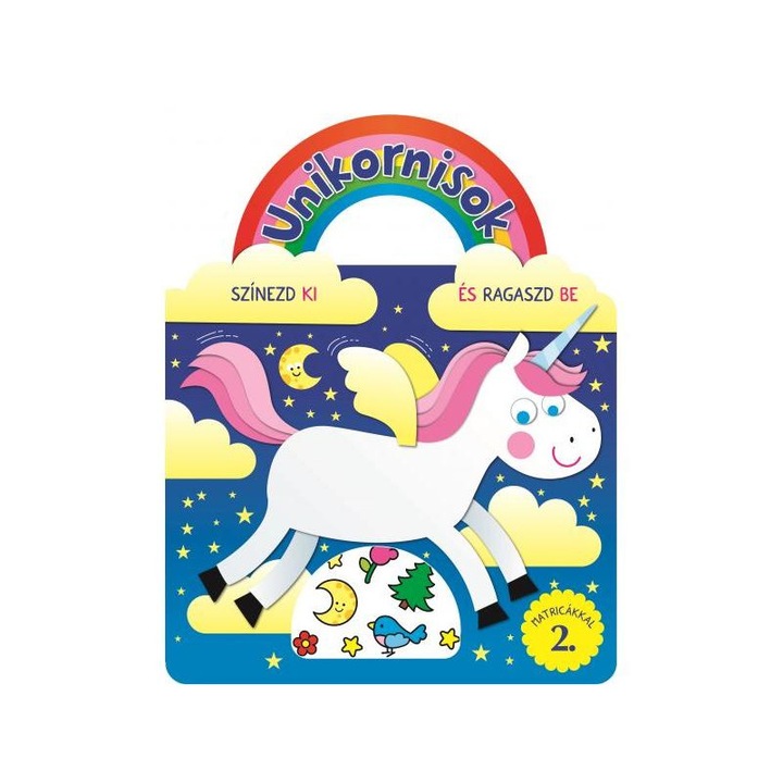 Unikornisok - színezd ki és ragaszd be matricákkal 2.