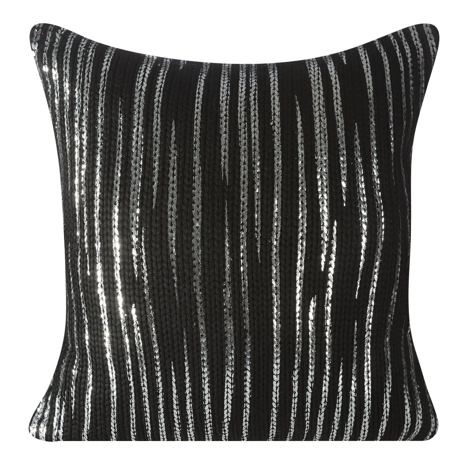 Fata de perna decorativa Eurofirany LINE 45x45 Negru/Gri