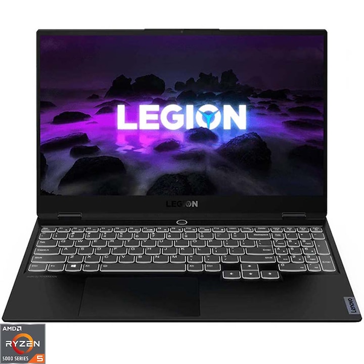 Лаптоп Gaming Lenovo Legion S7 15ACH6, AMD Ryzen™ 5 5600H, 15.6", Full HD, 165Hz, RAM 16GB, 512GB SSD, NVIDIA® GeForce® RTX™ 3050 Ti 4GB, No OS, Shadow Black