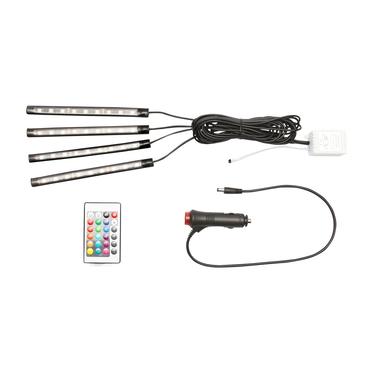 Kit lumini ambientale interior auto RGB LED 12V/6A cu telecomanda