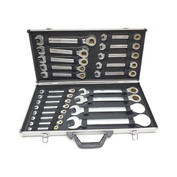 Trusa chei fixe combinate cu clichet in cutie metalica ox2068 Trusa chei fixe combinate cu clichet in cutie metalica ox2068