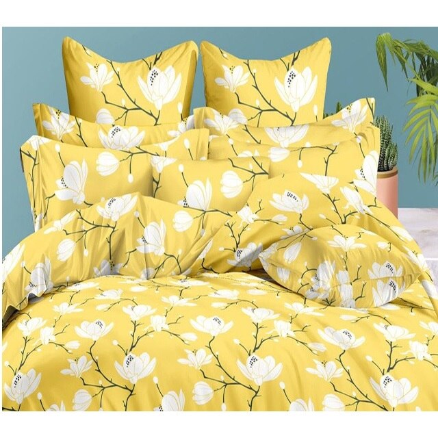 Lenjerie de pat, Pucioasa, Bumbac Satinat, 4 piese, 2 Persoane, 050-P, 200 x 230cm