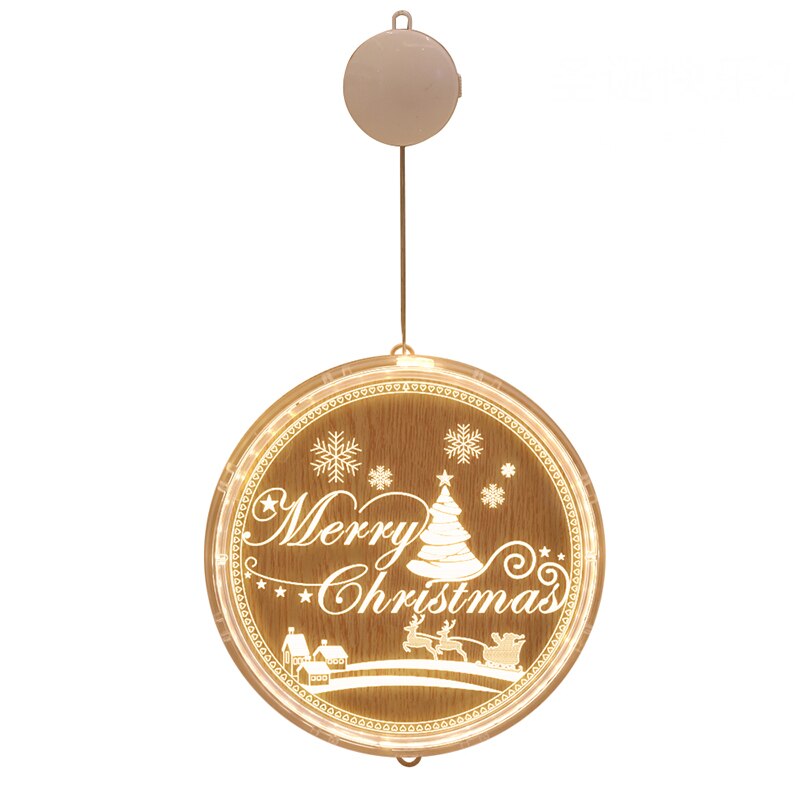 Figurina luminoasa LED, Vaxiuja, Model Merry Christmas, Diametru 16 cm, Alb cald