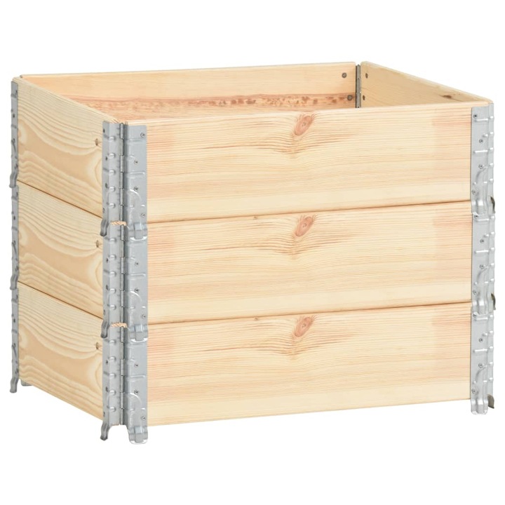 Палетни страници vidaXL, 3 бр, 60x80 см, борова дървесина масив