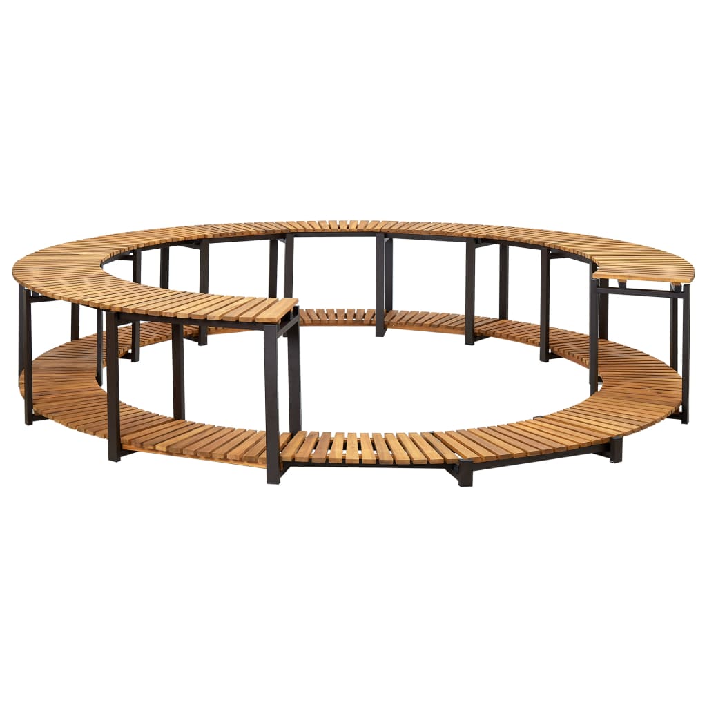 Mobila/cadru de jacuzzi vidaXL, Lemn masiv de acacia-aluminiu, 273 x 53 cm, Maro