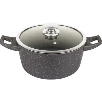 Cratita aluminiu cu interior marmorat Royalty Line RL-FC24CM Black, 24 cm Cratita aluminiu cu interior marmorat Royalty Line RL-FC24CM Black, 24 cm