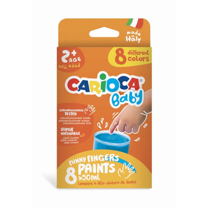 Finger Carioca vízfesték készlet, 8 tubus, 50 ml/tubus