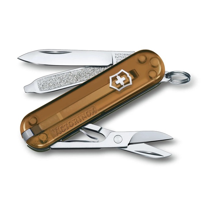 Швейцарски джобен нож Victorinox Classic SD Transparent, Chocolate Fudge