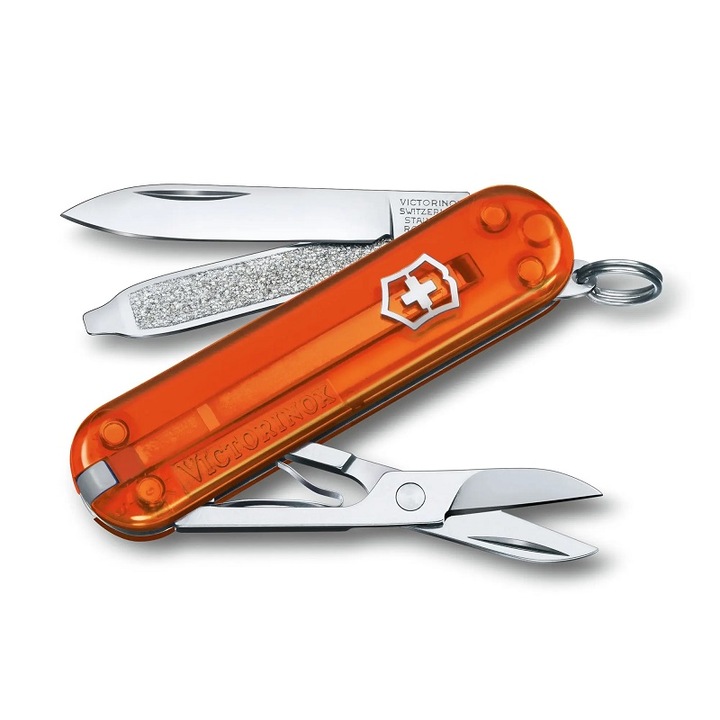 Швейцарски джобен нож Victorinox Classic SD Transparent, Fire Opal