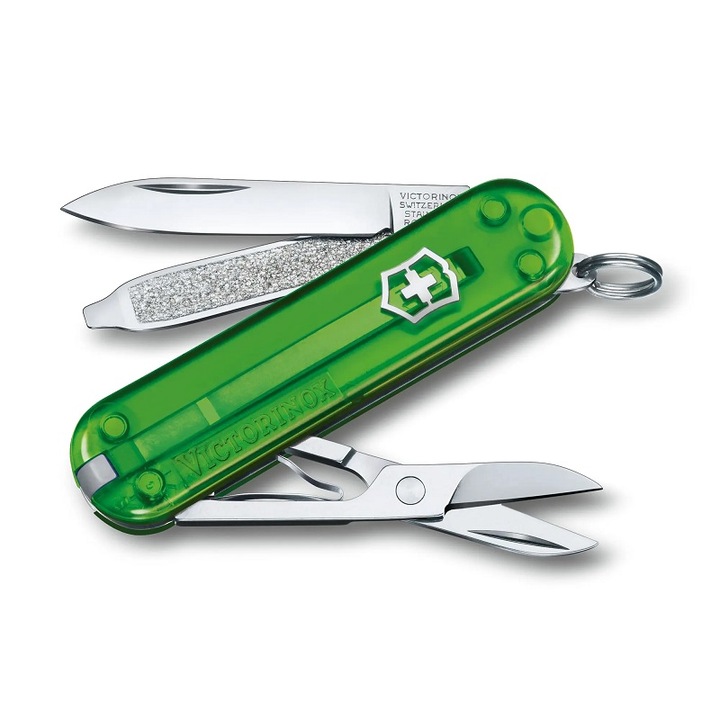 Швейцарски джобен нож Victorinox Classic SD Transparent, Green Tea