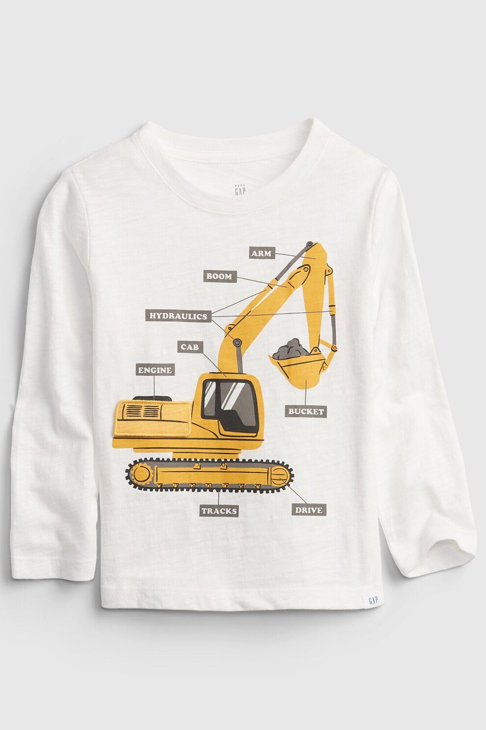 GAP, Bluza din bumbac cu imprimeu grafic, Alb/Galben